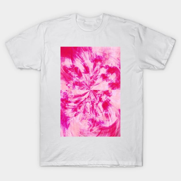 Hot Pink Tie Dye Splash Abstract Artwork T-Shirt by love-fi